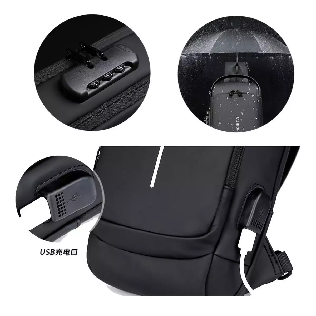 Combo Hombre Con Estilo: Bolso Antirrobo + Maquina Inalámbrica Patillera-Barbera