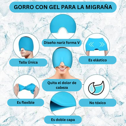 GORRO TERAPÉUTICO ANTI-MIGRAÑA CON GEL