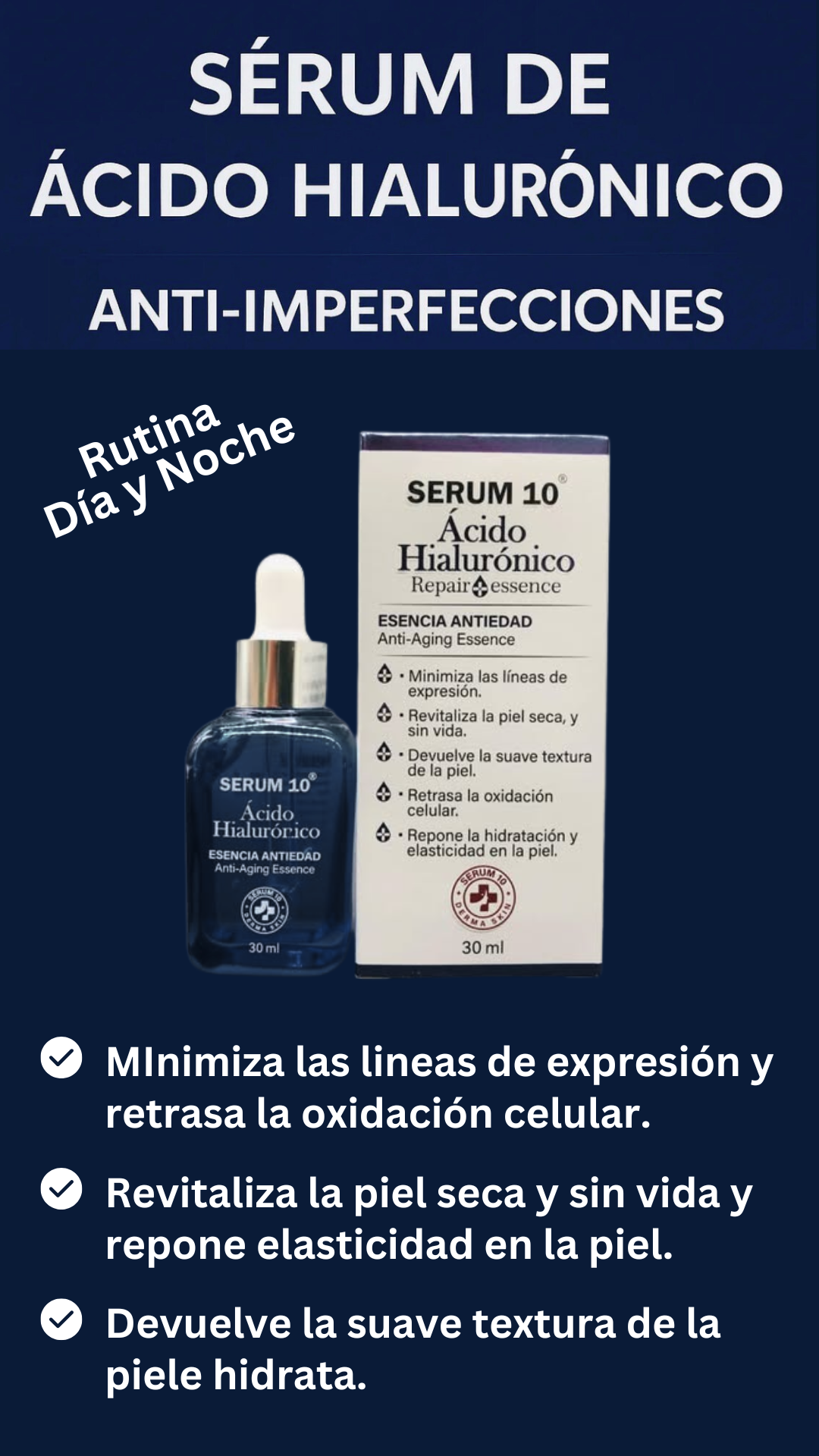 Kit  Antiedad Premium 3 serum 10: 1 Retinol + 1 Collagen + 1 Ácido Hialurónico con OBSEQUIO Limpiador Facial